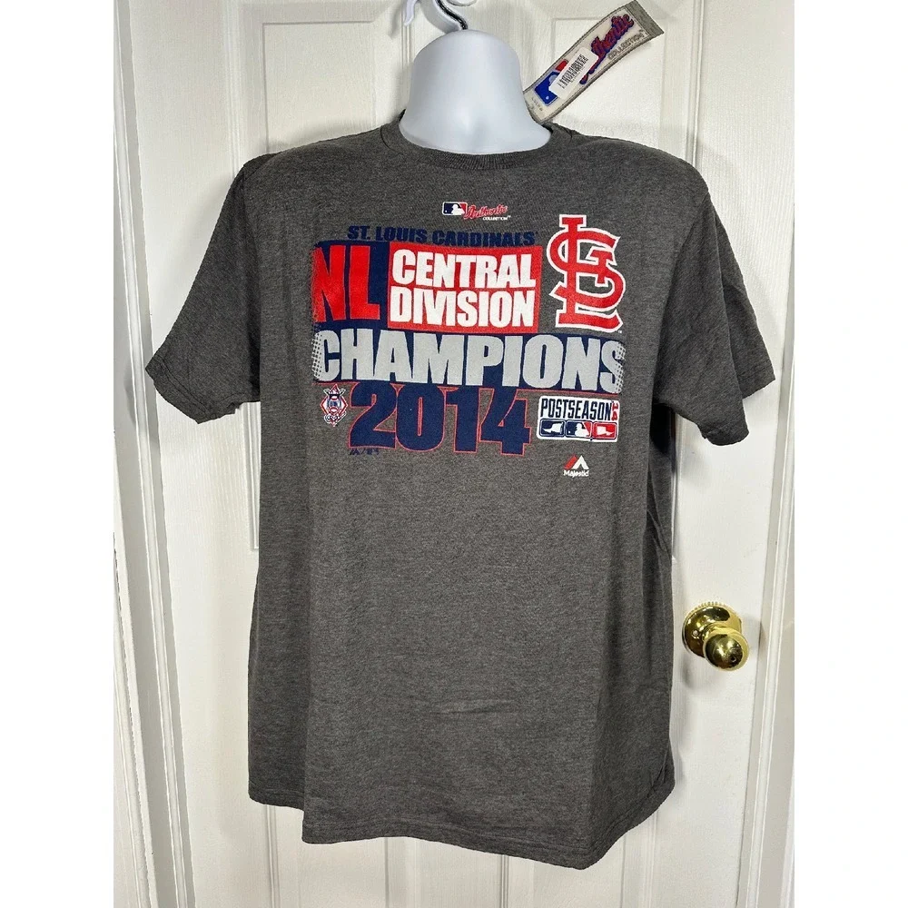 NWT! 2014 MLB Majestic St. Louis Cardinals NL Central Division Champs‎ T-Shirt L